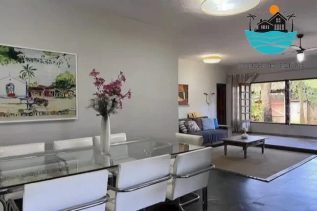 Imagem Casa bem localizada - Praia de Juquehy, 100 metros da praia, piscina, churrasqueira, 6 dormitórios, acomoda 14 pessoas | Juquehy Imobiliária