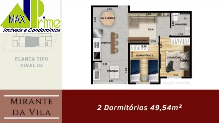 Imagem Apartamentos Mirante Da Vila Ótima localização 42,3m² metro patriarca