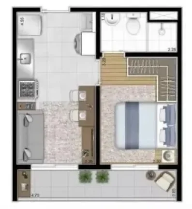 Imagem Apartamento Vila Romana - 30M², 1 Dorm, Academia, Churrasqueira, Salão de Festas, Playground, Bicicletário, Quadra, Brinquedoteca.