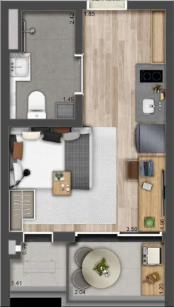 Imagem DNA de design, sofisticação e arquitetura contemporânea que interage e se insere à textura do ba...