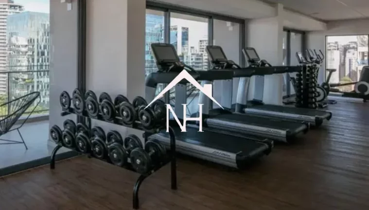 Imagem apartamento de 44m com 1 suíte, varanda, 1 vaga, Playground, Academia, Espaço Gourmet, Quadra Squash, Piscina aquecida, Churrasqueira, área verde