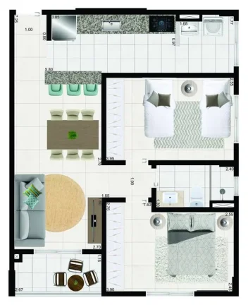 Imagem APARTAMENTO COM 61.72 m² - UMUARAMA - MONGAGUA SP