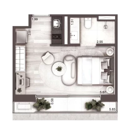Imagem Apartamento a venda com 2 quartos em Higienópolis São Paulo SP, apartment in São Paulo Brazil, apartamento studio em Higienopolis São Paulo sp