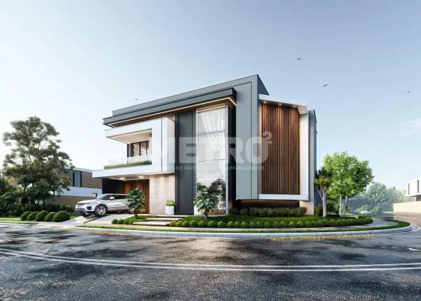 Imagem Casa primeiro andar, Forro de madeira na Área Gourmet e fachada Fachada com det