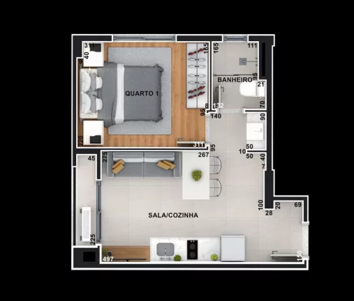Imagem Apartamento para Venda em Curitiba, Centro, 1 dormitório, 1 banheiro