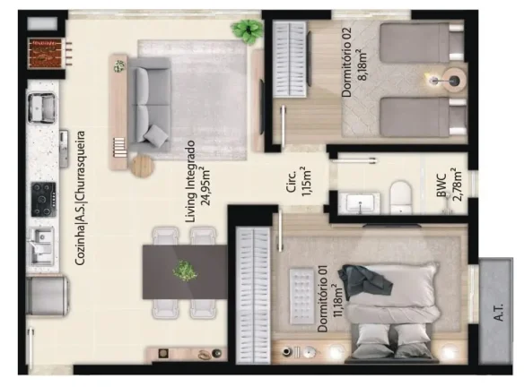 Imagem Apartamento 2 Dormitórios para venda em Itapema - SC