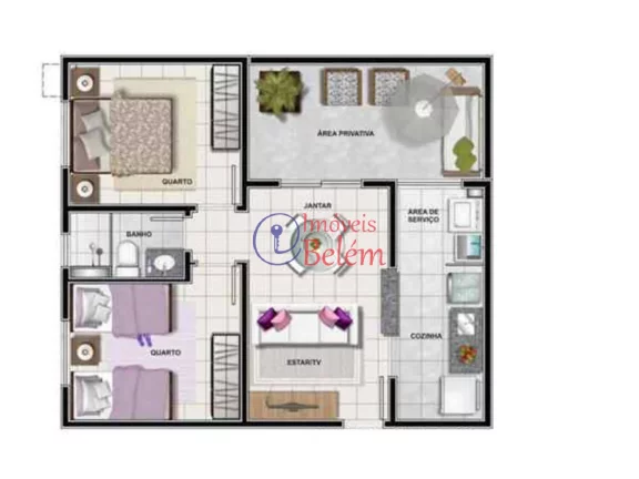 Imagem Imóveis Belém Aluga Jardim Bela Vida II TÉRREO 2/4 ampliado mobiliado