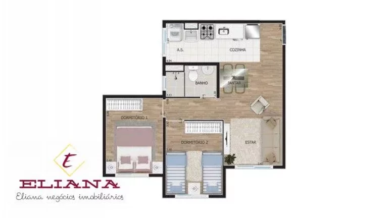 Imagem Apartamento com 2 quartos, 45m², para locação em São Paulo, Jardim Íris