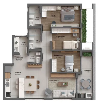 Imagem Apartamento 3 Dormitórios para venda em Florianópolis - SC