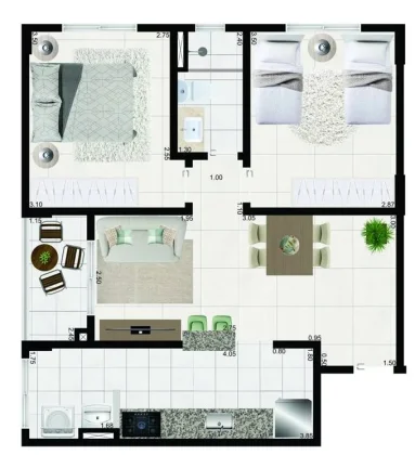Imagem APARTAMENTO COM 60.48 m² - UMUARAMA - MONGAGUA SP