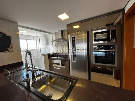 Imagem Apartamento mobiliado no Centro de Cambé com 95m², 3 quartos (1 suíte), sacada com churrasqueira, piscina, salão de festas e baixo condomínio!
