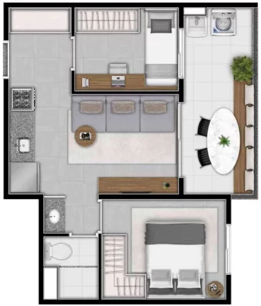 Imagem Apartamento moderno à venda em Santana, SP: 1 quarto, 1 banheiro, 36,00m² - Condomínio Hello Santana