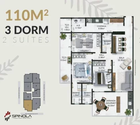 Imagem Apartamento com 2 dormitórios à venda, 97 m² por R$ 523.000,00 - Vila Caiçara - Praia Grande/SP