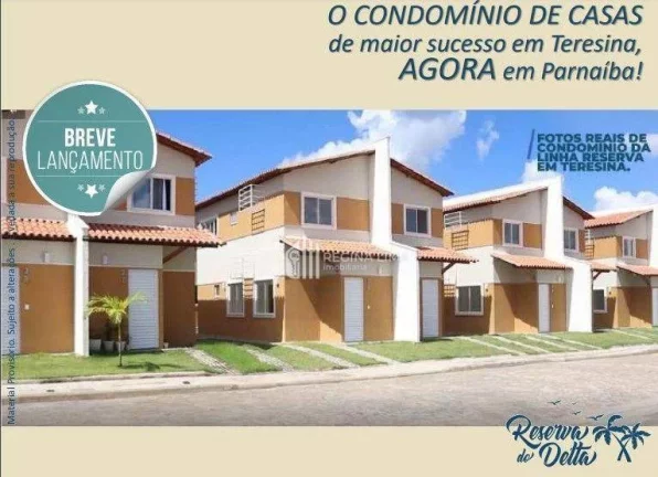 Imagem Casa duplex em Parnaíba/PI, 2 dormitórios à venda: R$ 213.370,00 - Condomínio RESERVA DO DELTA 1 - Bairro Nossa Senhora de Fátima.