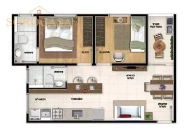 Imagem Apartamento à Venda - 50m² - 2 dorm 1 suite - Jardim Gutierres