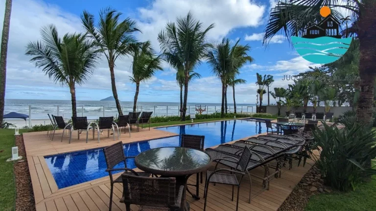 Imagem Aluguel Anual Pé na areia Juquehy, Aluguel temporada, com 3 suítes, Churras. piscina , máx. 08 pessoas | Juquehy Imobiliária