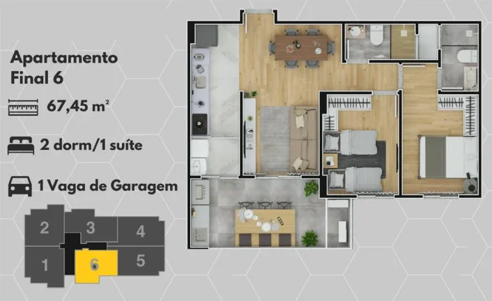 Imagem APARTAMENTO COM 67.45 m² - MIRIM - PRAIA GRANDE SP