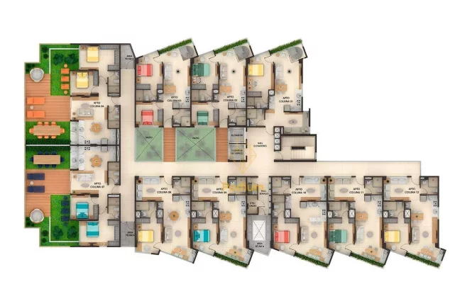 Imagem Apartamentos térreo adaptado para PNE com área privativa externa a beira mar da praia de Cabo Branco - AP1467