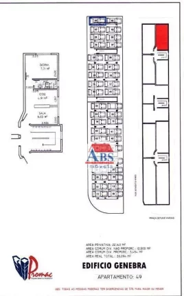 Imagem Apartamento com 1 dormitório à venda, 22 m² por R$ 172.000,00 - Vila Paulista - Cubatão/SP