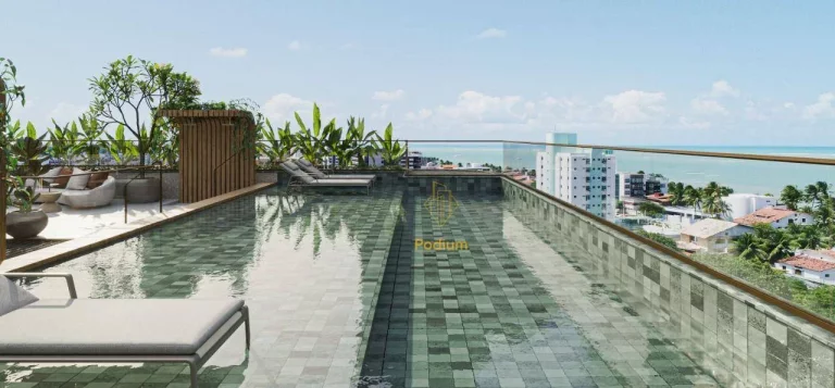 Imagem Apartamento térreo com área privativa em L a 115m da praia de Areia Dourada / Cabedelo - AP1159