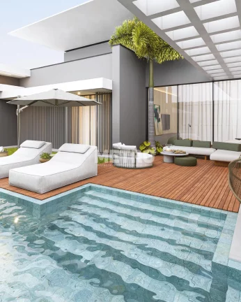 Imagem 3 Suítes, sendo a master ampla com closet e banheira, Piscina com ducha e deck