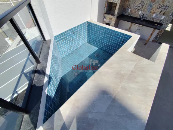 Imagem Sua Sobreposta Alta com 3 dormitórios, Piscina e Churrasqueira na Vila Belmiro Santos R$1200 mil