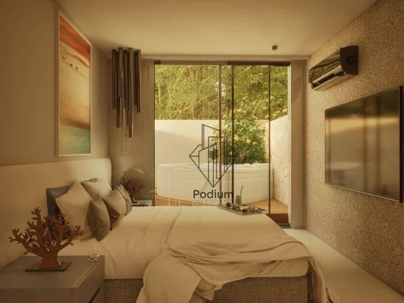 Imagem Flat térreo stúdio com área privativa e banheira de hidromassagem à 234m da praia no bairro do Bessa / Jardim Oceania - FL0649