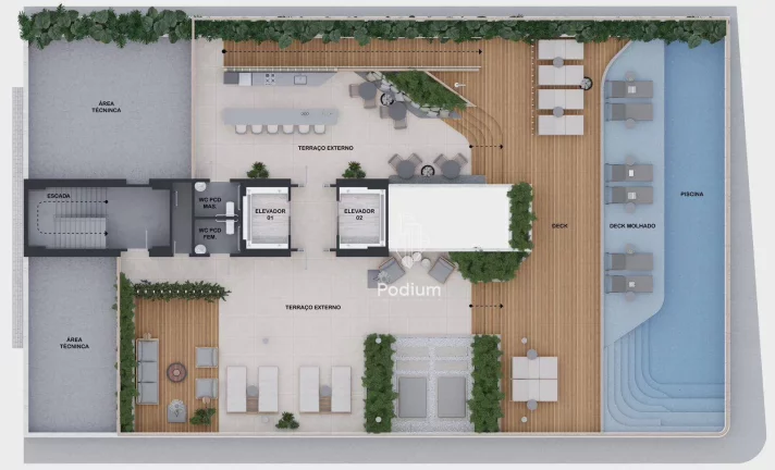 Imagem Flat térreo com piscina privativa localizado no cabo branco - FL0295