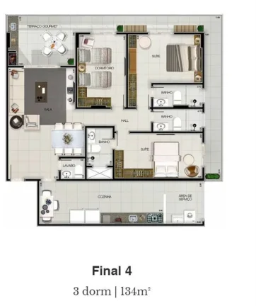 Imagem APARTAMENTO COM 134.93 m² - FORTE - PRAIA GRANDE SP