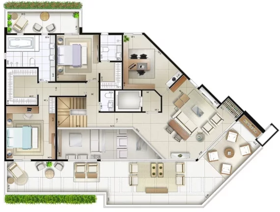 Imagem Apartamento com 4 quartos a venda em Centro de São Bernardo do Campo SP, apartamento 4 dormitórios em São Bernardo do Campo SP, apartamento construção