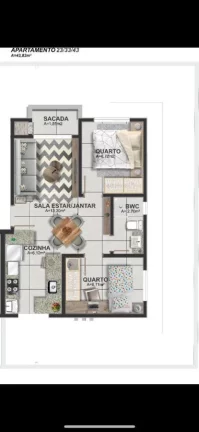 Imagem Apartamento para Venda em São José dos Pinhais, Bom Jesus, 3 dormitórios, 1 banheiro, 1 vaga