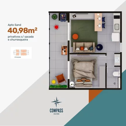 Imagem Apartamento Studio no Centro de Curitiba