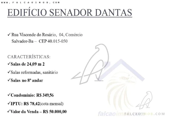 Imagem Sala Comercial para Venda em Salvador / BA no bairro Comércio