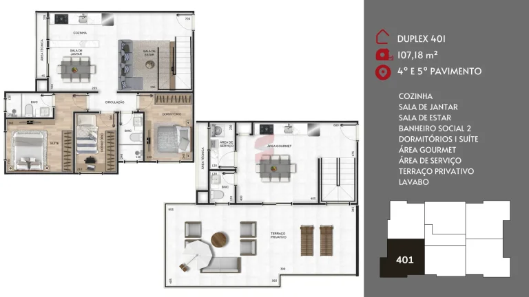 Imagem APARTAMENTO à venda com 62.38m² por R$ 368.000,00 no bairro Centro - PINHAIS / PR