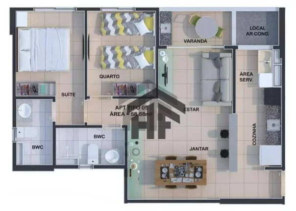 Imagem Apartamento com 2 Quartos à Venda, 61 m² em Candeias - Jaboatão Dos Guararapes