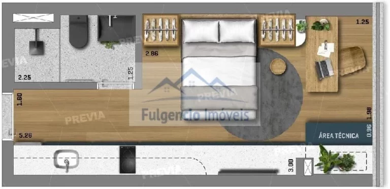 Imagem Apartamento studio Pronto na Rua Melo Palheta - Perdizes