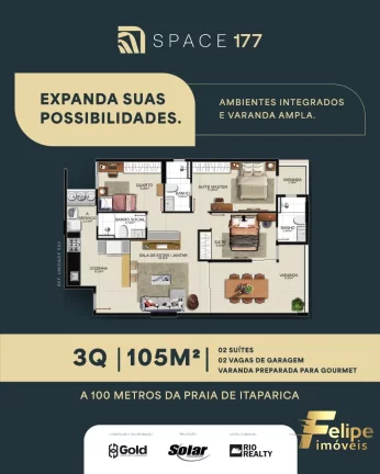 Imagem EMPREENDIMENTO COM 3 QUARTOS COM 2 SUÍTES NA PRAIA DE ITAPARICA.