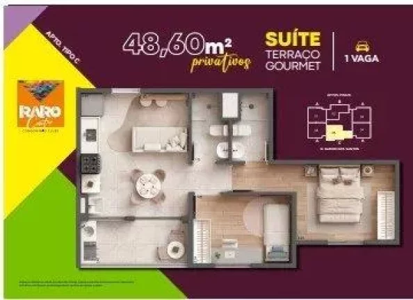 Imagem Apartamento a venda, Osasco/Centro. 42m2 2 quartos 1 vaga de garagem