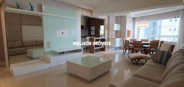 Imagem Apartamento mobiliado e equipado com 3 suítes, vista parcial para o Mar em Balneário Camboriú
