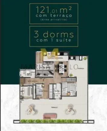 Imagem Espetaculatr Apartamento à venda, no Merizzo Residencial, com 2 a 3 quartos , 48m2a 122m2 no Capão Raso, em Curitiba.