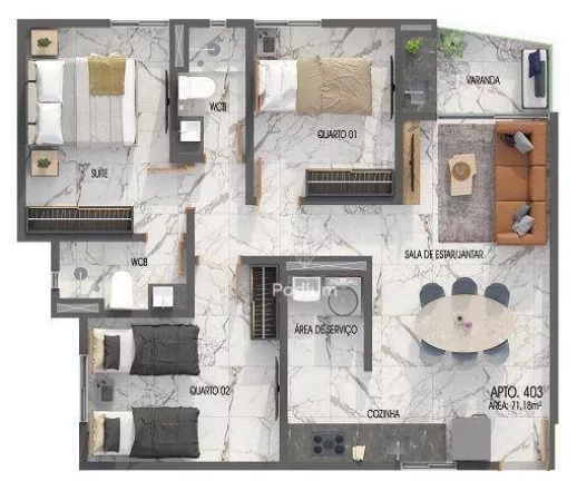 Imagem Apartamentos com varanda/ sacada gourmet a 300m da praia do Bessa no Jardim Oceania - AP1657