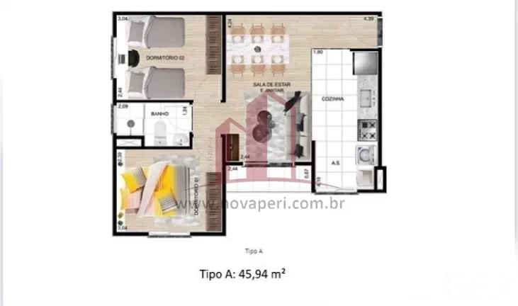 Imagem Imperdível! Apartamento à venda em Caieiras-SP, Jardim dos Abreus: 2 quartos, 1 sala, 1 vaga, 45,94 m² de área. Confira!