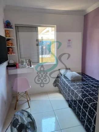 Imagem Venda de apartamento no Residencial Cosmos, Campinas. 2 dormitórios com armários, sala com varanda, cozinha com armários, lavanderia, banheiro, vaga