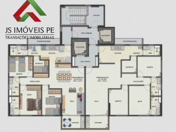 Imagem Apartamento à venda em Recife-PE, Casa Amarela: 3 quartos, 1 suíte, 2 salas, 2 banheiros, 2 vagas, 93,55 m²