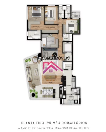 Imagem APARTAMENTOS DE 4 DORMITÓRIOS E 3 SUITES E 3 VAGAS DEMARCADAS - HARMONIA DA VILA