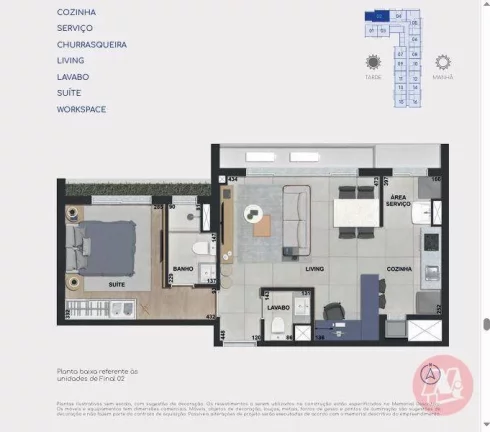 Imagem Studios e apartamentos no Jardim Botânico com infraestrutura.