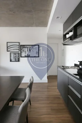 Imagem Apartamento para locação na Cidade Monções, São Paulo-SP: 1 quarto, 2 salas, 1 banheiro, 1 vaga de garagem, 70m²