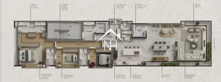 Imagem Apartamento ao lado do Parque Ibirapuera de 181m c/ hall privativo, 3 suítes, 2 vagas, amplo terraço, lounge, Piscinas, academia, brinquedoteca, deck