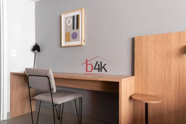Imagem Apartamento studio mobiliado, 47m², 1 dormitório e 1 vaga para alugar no Campo Belo