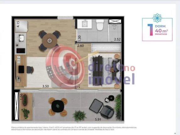 Imagem Helbor Patteo Klabin 1 dormitório 1 vaga 40m² Chácara Klabin São Paulo